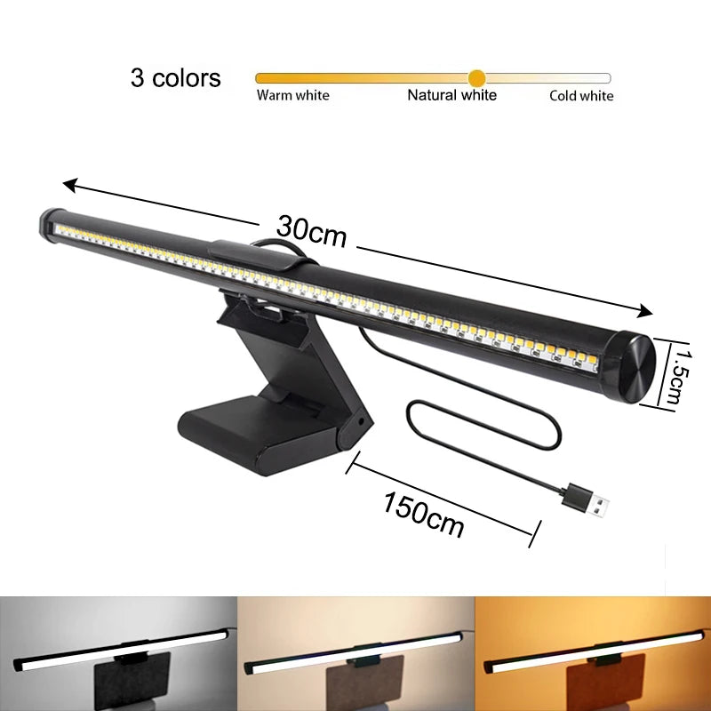 RGB Monitor Light Bar – Dimmable USB Screen Lamp for Desk & Gaming Setup