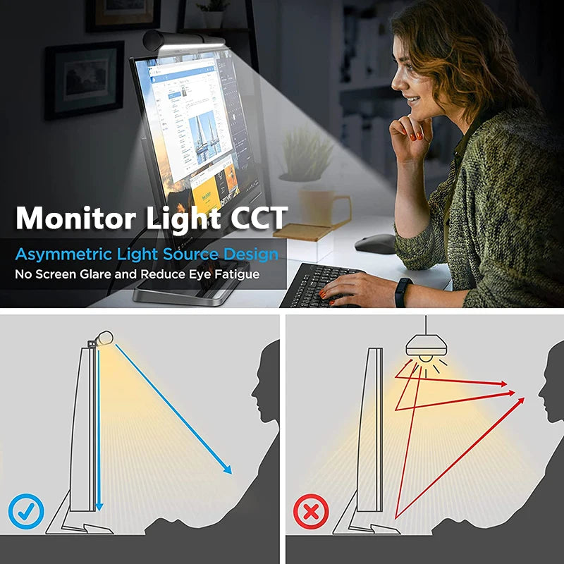 RGB Monitor Light Bar – Dimmable USB Screen Lamp for Desk & Gaming Setup