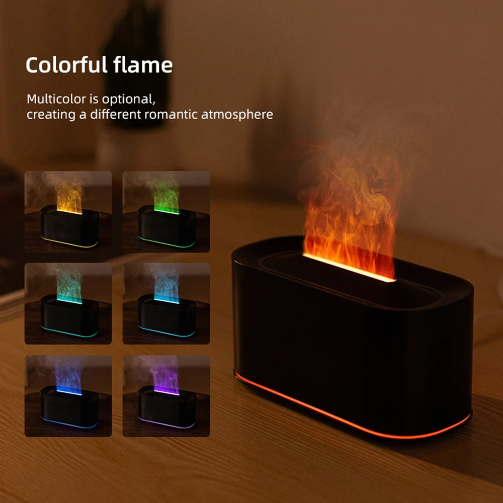 Flame Effect Aromatherapy Diffuser & Cool Mist Humidifier – Quiet, for Home & Bedroom