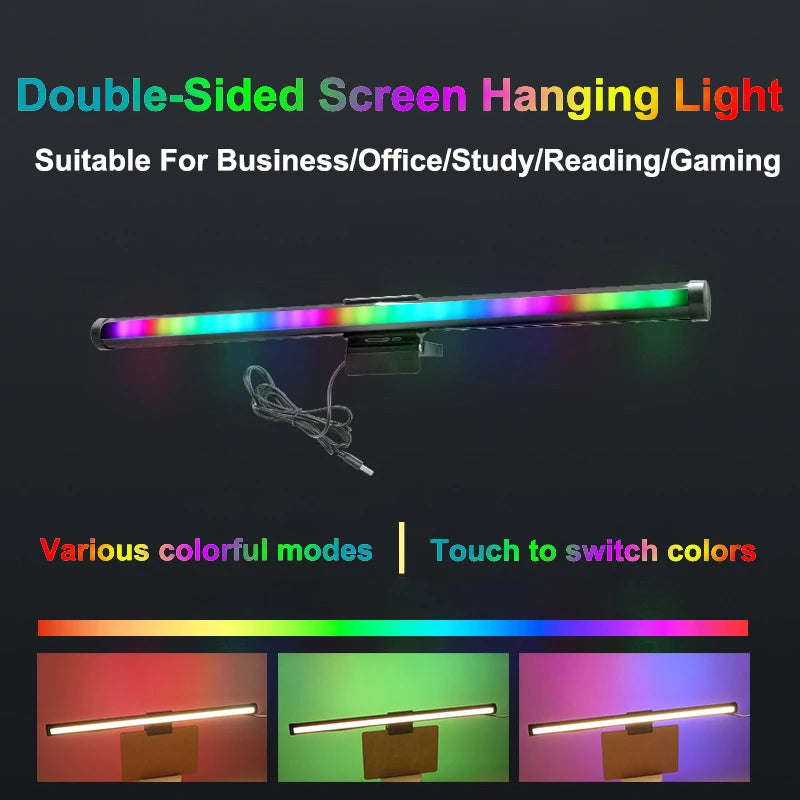 RGB Monitor Light Bar – Dimmable USB Screen Lamp for Desk & Gaming Setup
