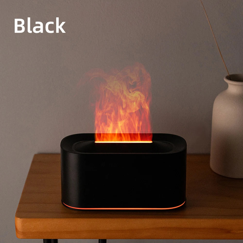 Flame Effect Aromatherapy Diffuser & Cool Mist Humidifier – Quiet, for Home & Bedroom